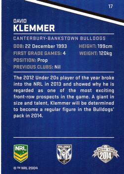 2014 ESP Traders #17 David Klemmer Back